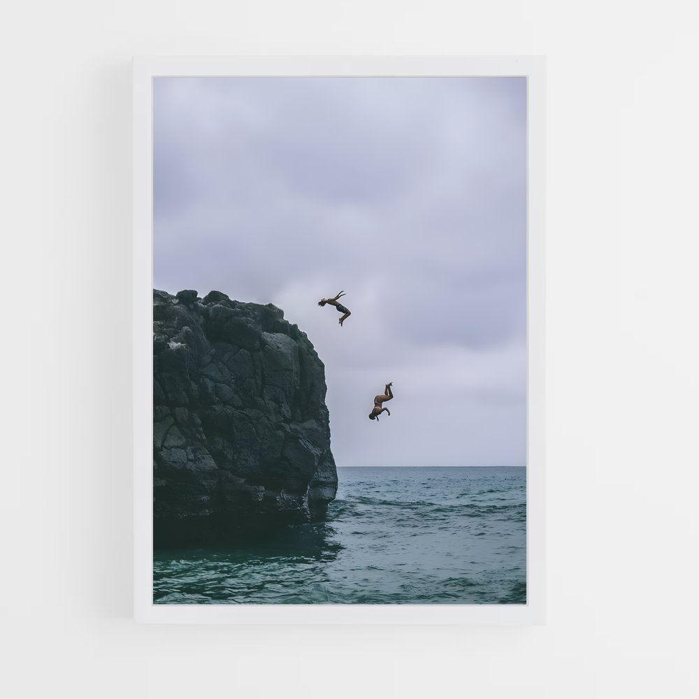 Poster Cliff diving mêlées – affiche Plongeon de falaise (vue 3)